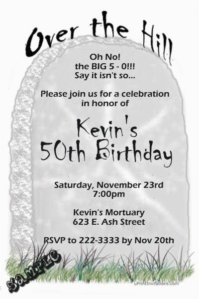 Over the Hill Birthday Invitation Templates Over the Hill Birthday Invitations