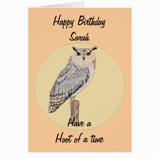 Owl Birthday Card Sayings Eagle Owl Greetings Card