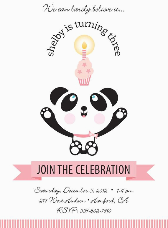 Panda Bear Birthday Invitations Panda Bear Birthday Party Invitation for Kids by Tbonesquid Panda Bear Birthday Invitations Panda Bear Birthday Party Invitation for Kids by Tbonesquid