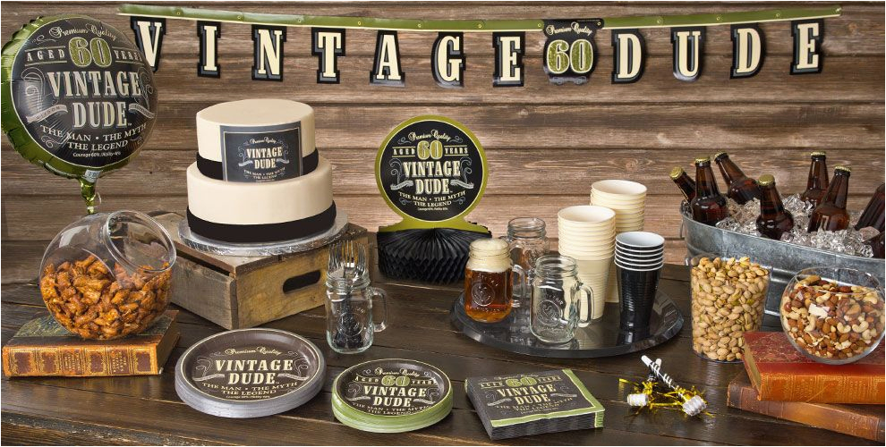 Party Decor Ideas for 60th Birthday Vintage Dude 60th Birthday Party Supplies Party City