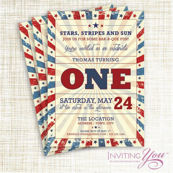 Patriotic Birthday Invitations Patriotic Vintage Memorial Day or July 4th Birthday Patriotic Birthday Invitations Patriotic Vintage Memorial Day or July 4th Birthday