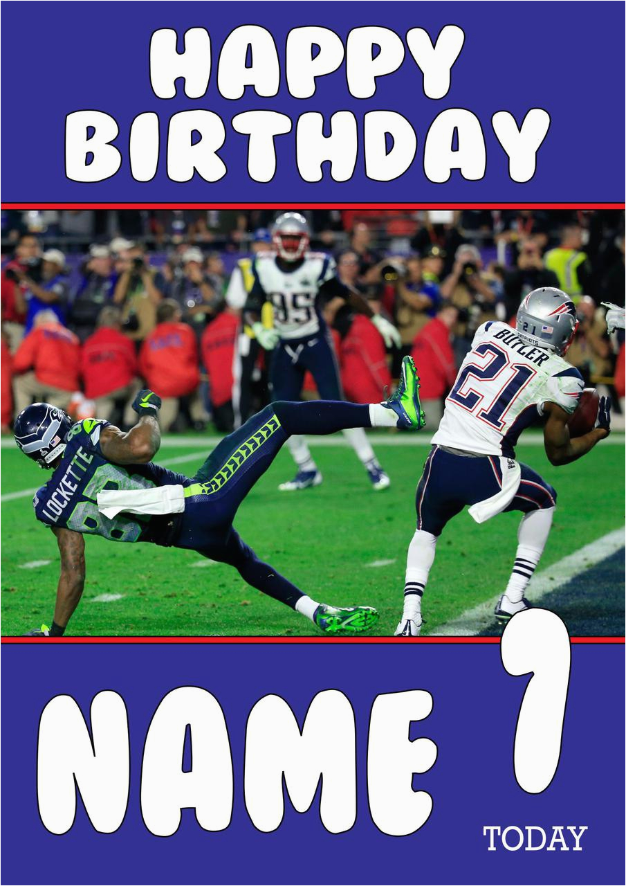 Patriots Birthday Card Personalised New England Patriots Birthday Card 3