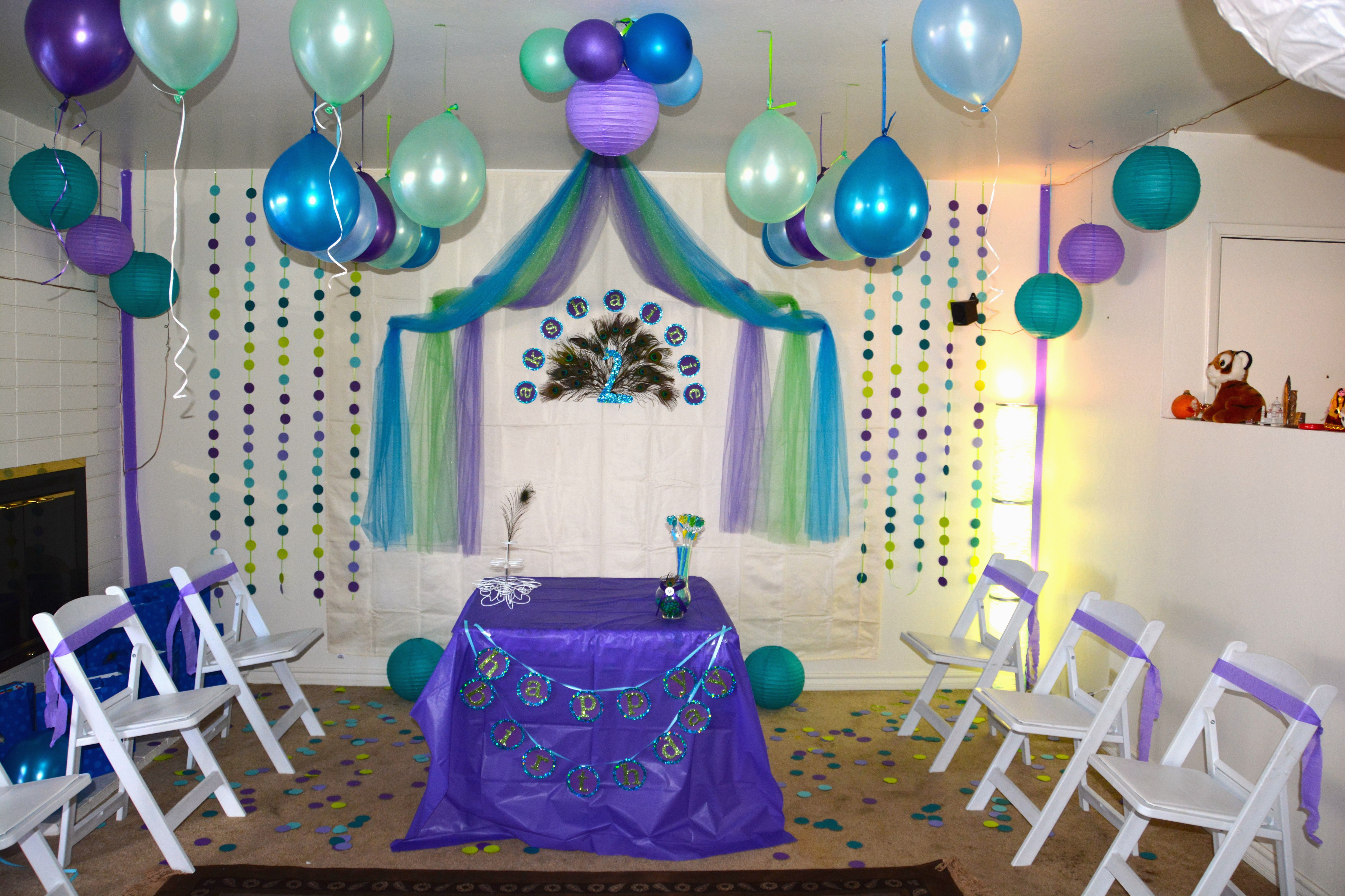 Peacock Birthday Party Decorations Peacock Birthday theme Peacock Birthday theme