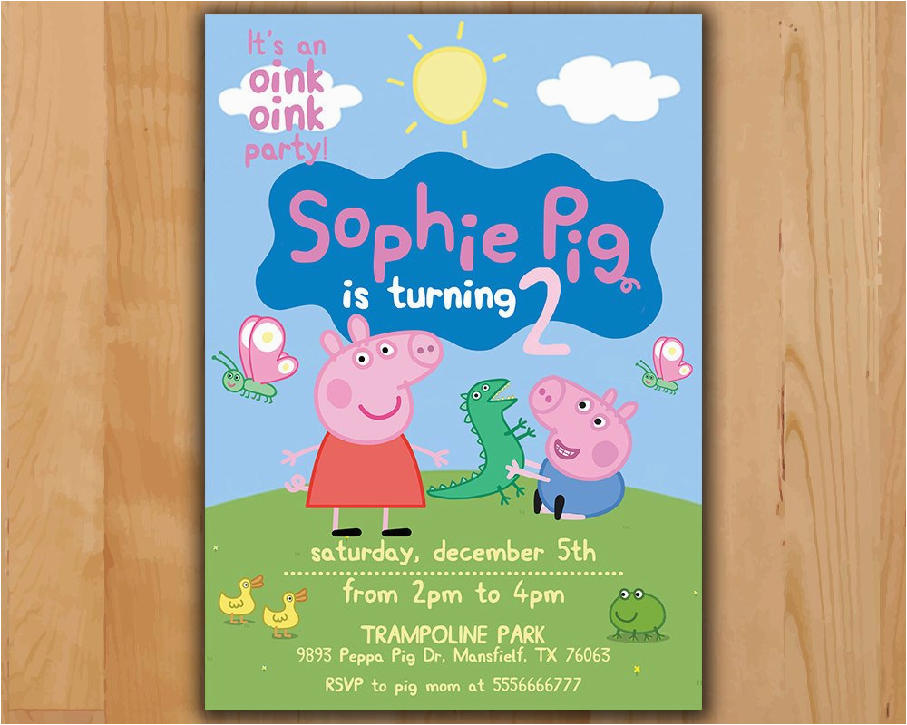 Peppa Pig Birthday Invites Peppa Pig Invitation Peppa Pig Birthday Invitation Peppa