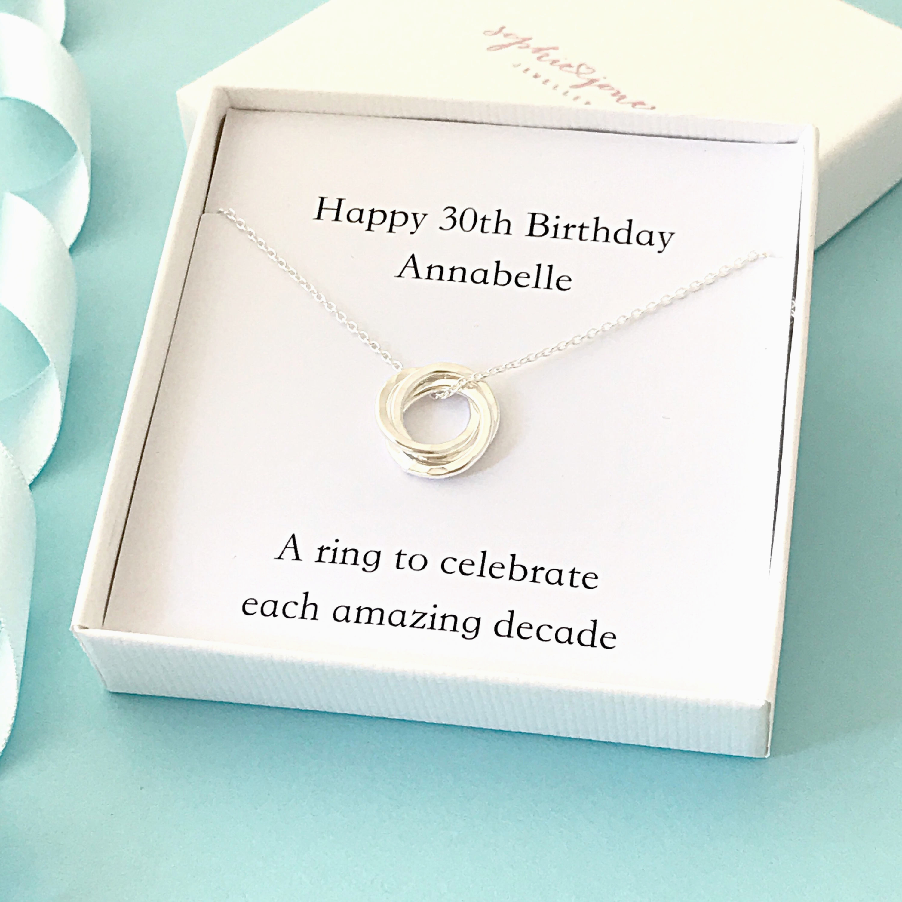 Personalised 30th Birthday Gifts for Her Personalised 30th Birthday Necklace 30th Birthday Gift