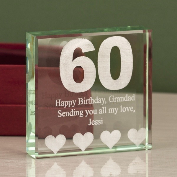 Personalised Gifts for Her 60th Birthday Personalised 60th Birthday Keepsake Engraved Glass Gift