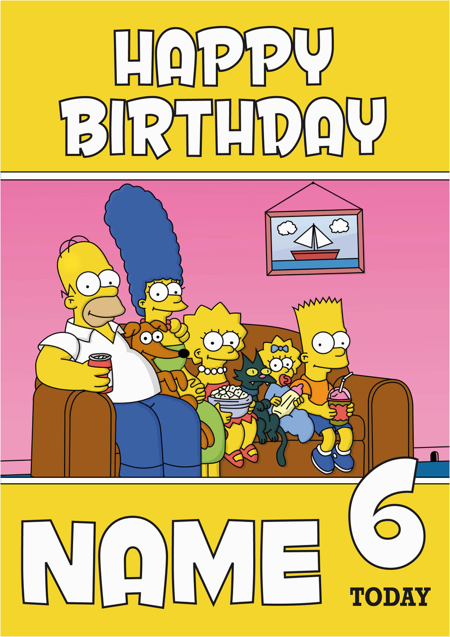 Personalised Simpsons Birthday Cards Personalised Simpsons Birthday Card Personalised Cards