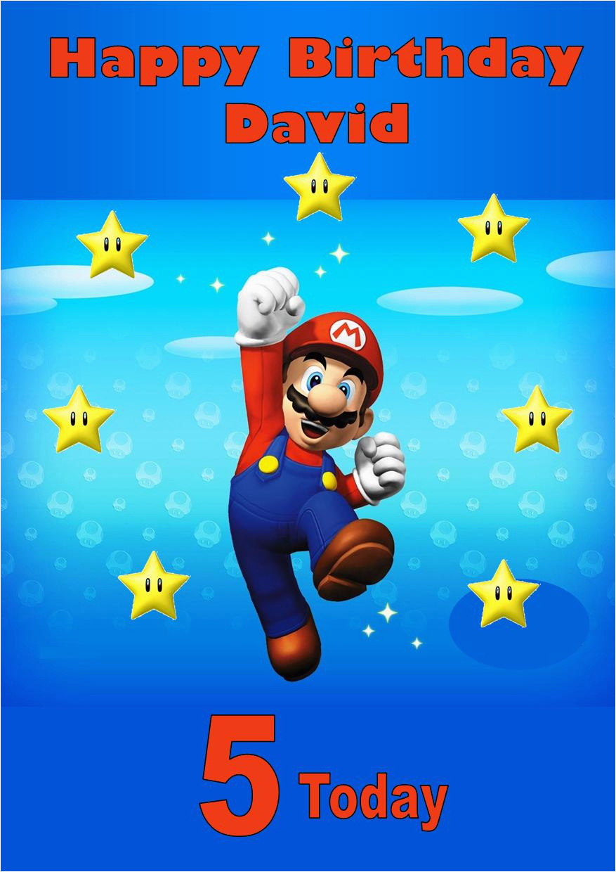 Personalised Super Mario Birthday Card Personalised Super Mario Birthday Card 2