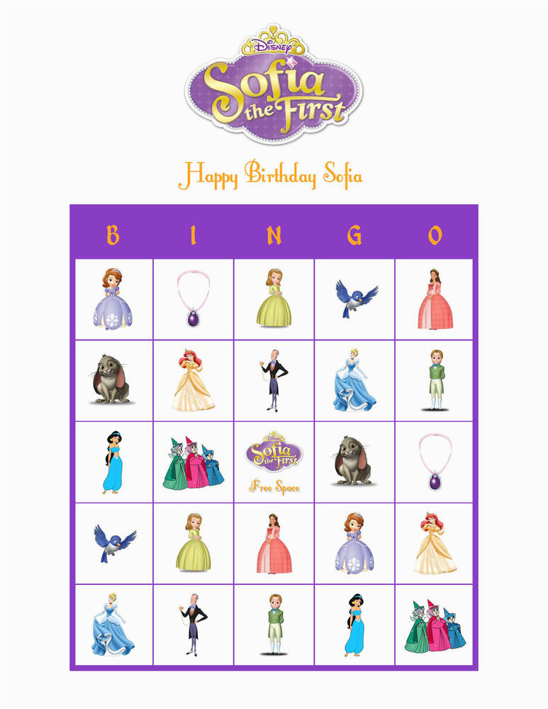 Personalized Birthday Bingo Cards sofia the First Disney Personalized Bingo Cards Birthday