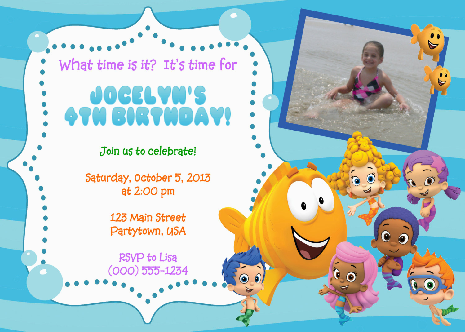 Personalized Bubble Guppies Birthday Invitations Personalized Bubble Guppies Invitations