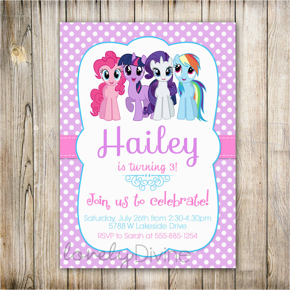 Personalized Invites for Birthday My Little Pony Personalized Birthday Invitations