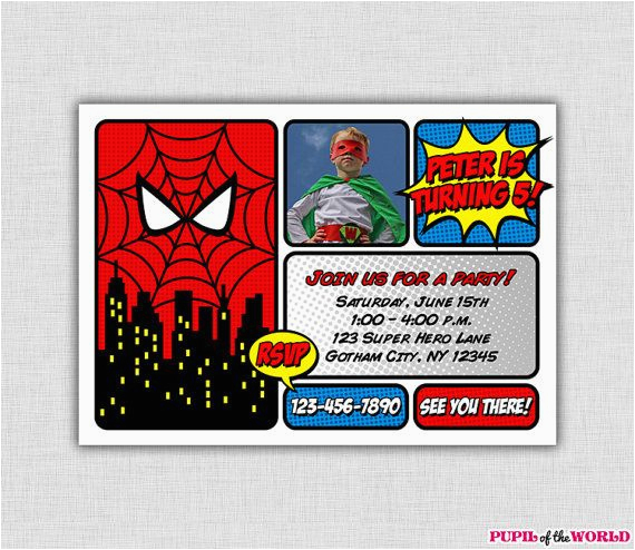 Personalized Spiderman Birthday Invitations 17 Best Images About Marvel Comic Party On Pinterest