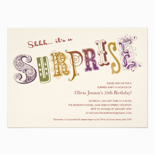 Personalized Surprise Birthday Invitations Personalized Surprise 50th Birthday Party Invitations