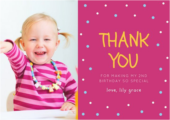 Photo Thank You Cards First Birthday 10 Birthday Thank You Cards Design Templates Free