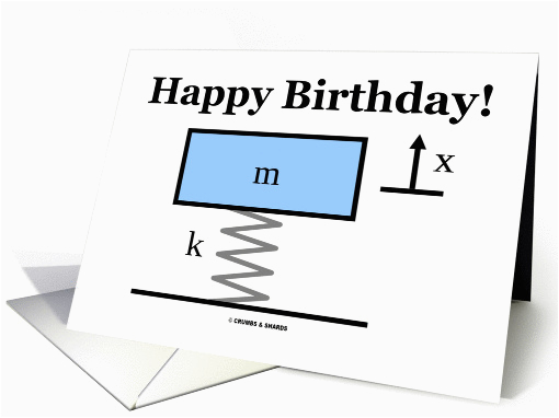 Physics Birthday Card Happy Birthday Physics Mass Spring Damper Illustration Card