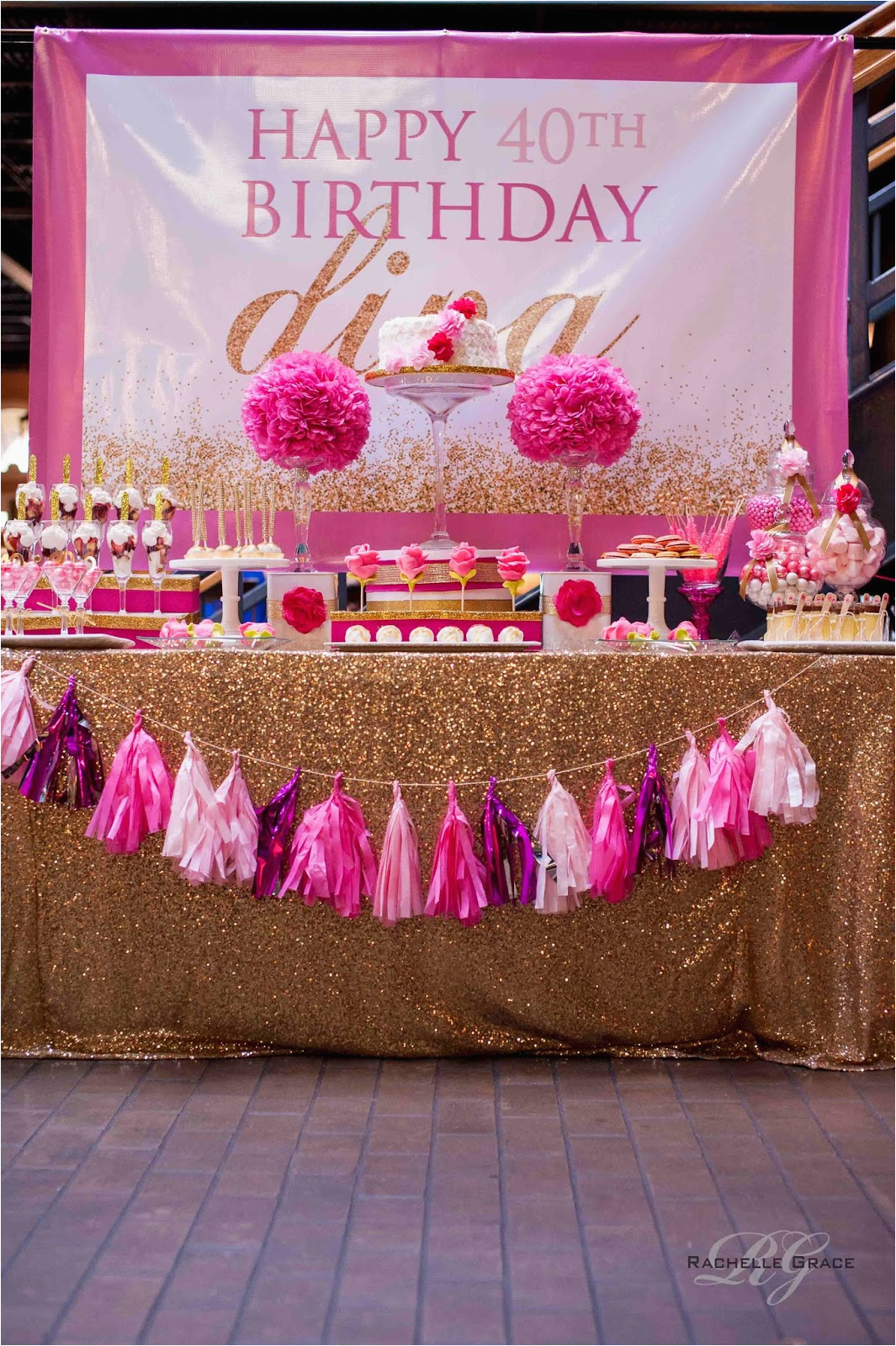 Pink 40th Birthday Decorations Create Cook Capture Diva Pink Gold 40th Birthday Party