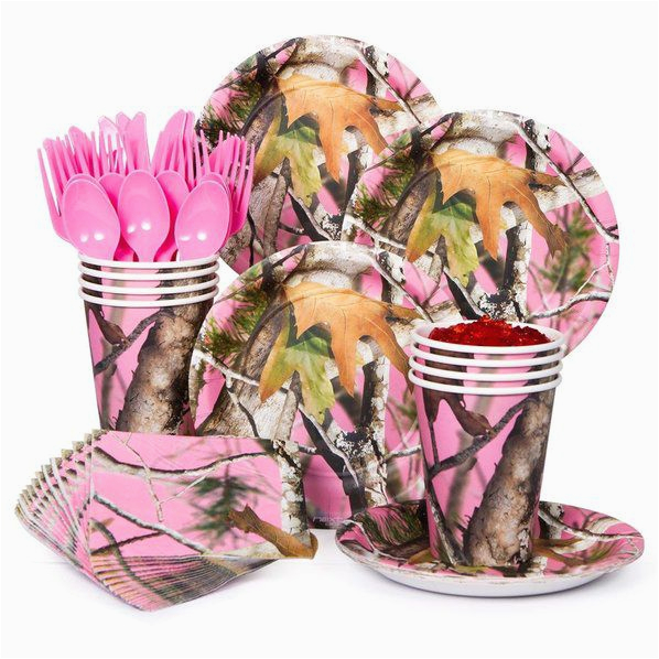 Pink Camo Birthday Party Decorations Pink Camo Party Standard Tableware Kit Serves 8