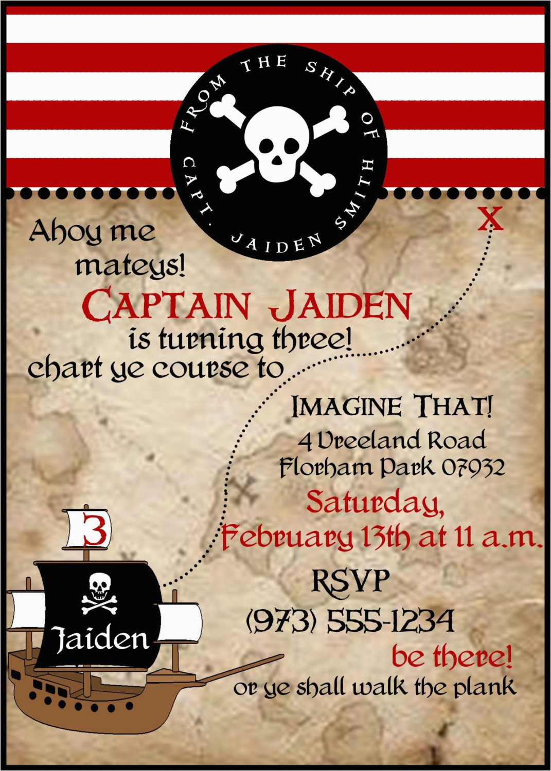 Pirate themed Birthday Party Invitations Pirate Birthday Party Invitations Wording Drevio
