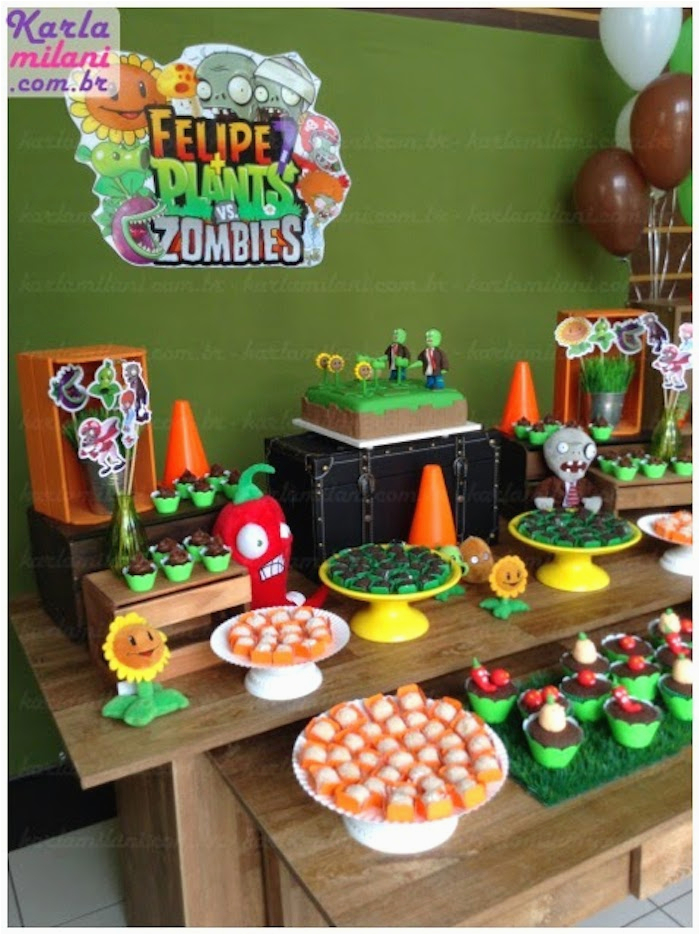 Plants Vs Zombies Birthday Decorations Kara 39 S Party Ideas Plants Vs Zombies themed Birthday Party