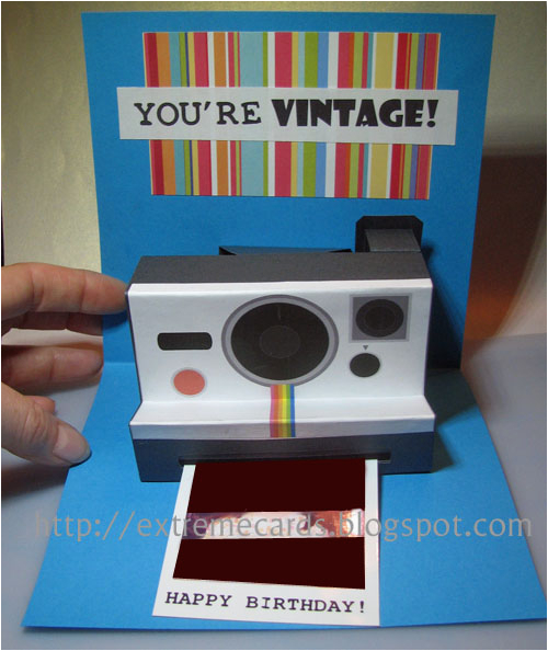 Polaroid Camera Pop Up Birthday Card with Printable Template Polaroid Camera Pop Up Card Tutorial