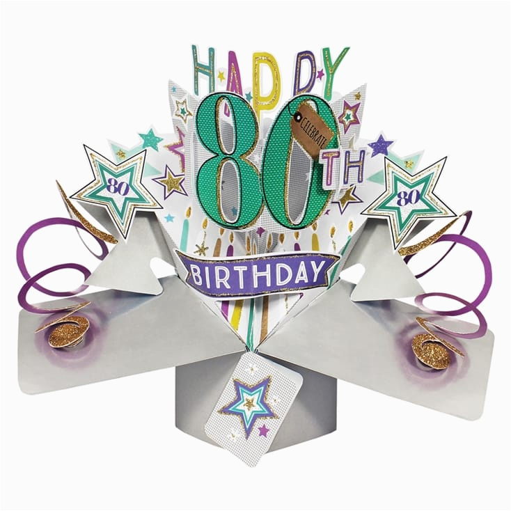 Pop Up 80th Birthday Cards 80th Pop Up Birthday Card Find Me A Gift