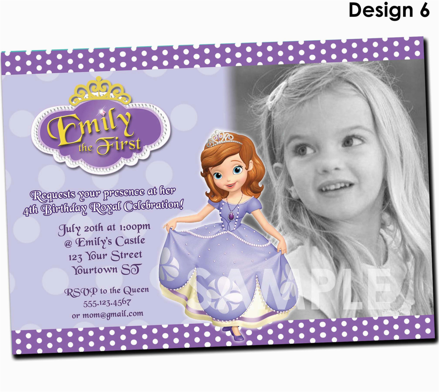 Princess sofia Birthday Party Invitations Princess sofia Birthday Invitations Ideas Bagvania Free