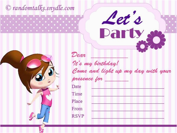 Printable Birthday Card Invitations Printable Birthday Invitation Cards