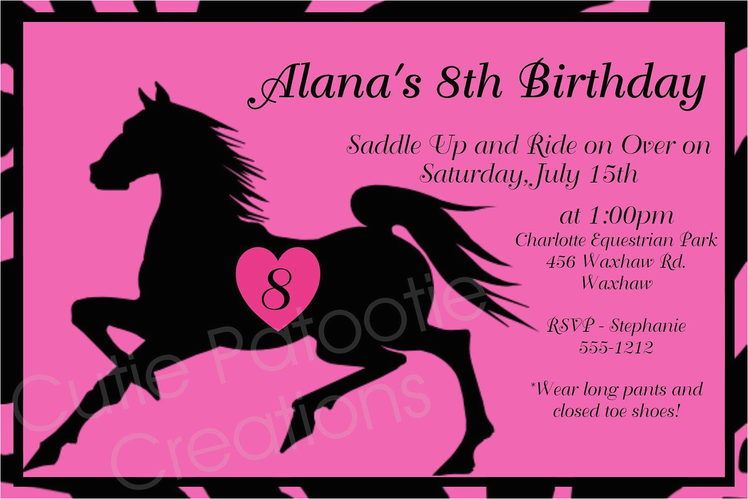 Printable Birthday Invitations Horse theme Birthday Invitations Free Printable Horse Birthday