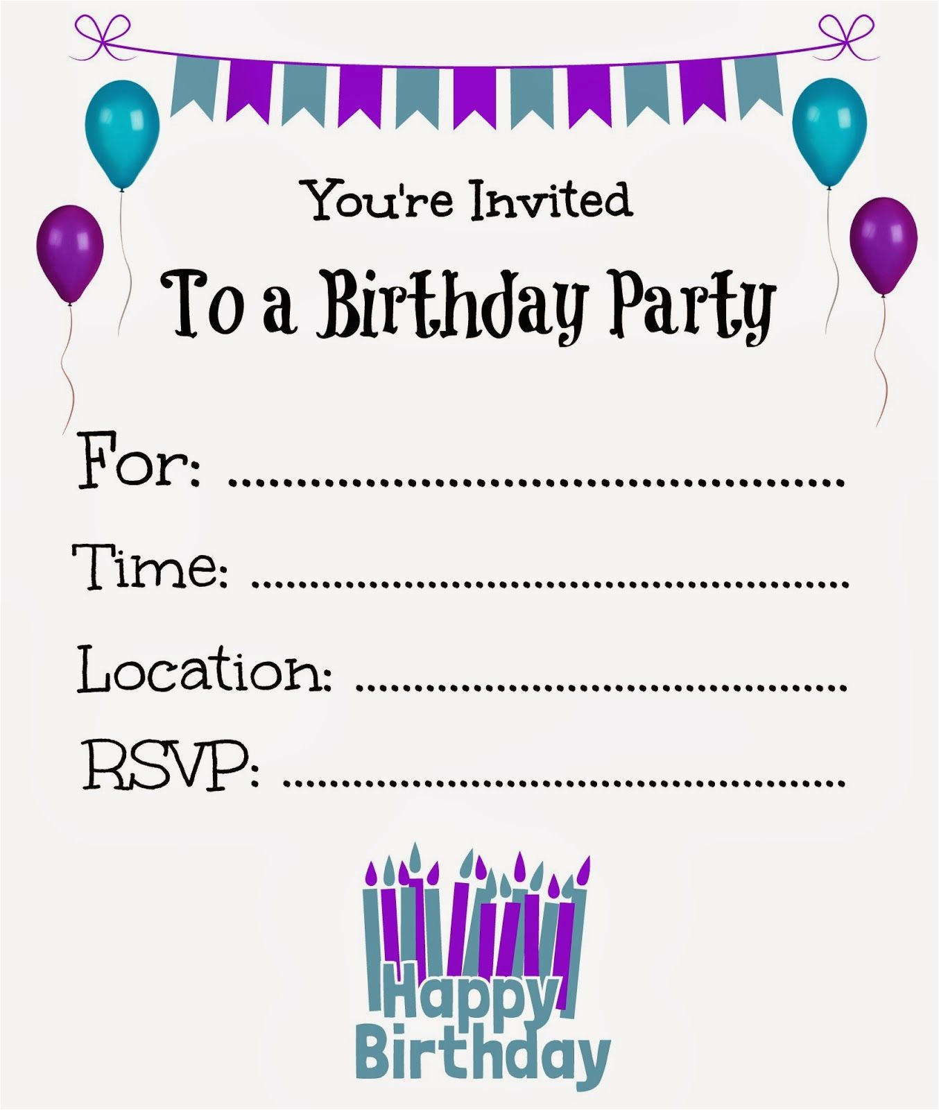 Printable Children S Birthday Party Invitations Free Printable Birthday Invitations for Kids