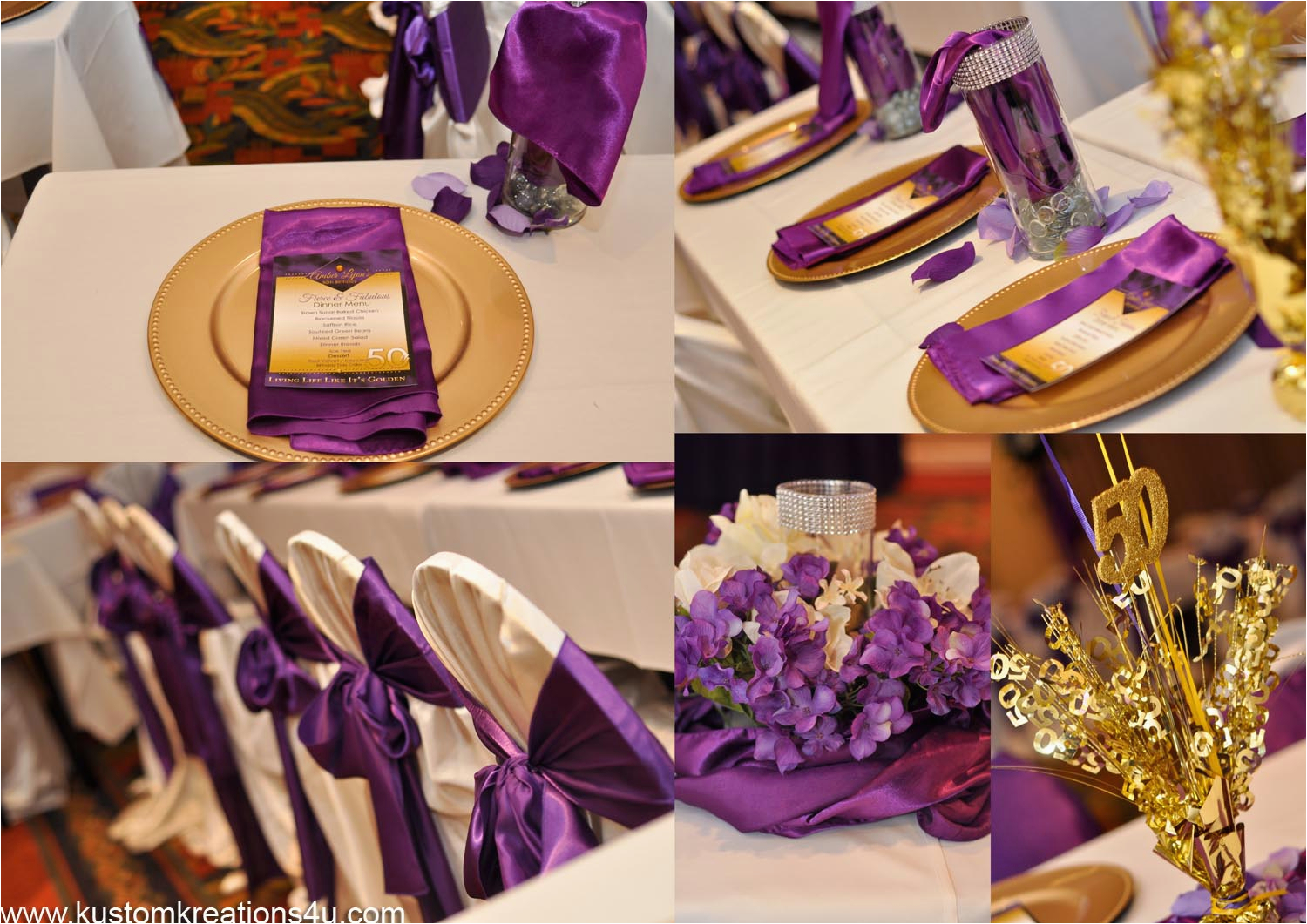 Purple and Gold Birthday Decorations Party Decor Kustom Kreations