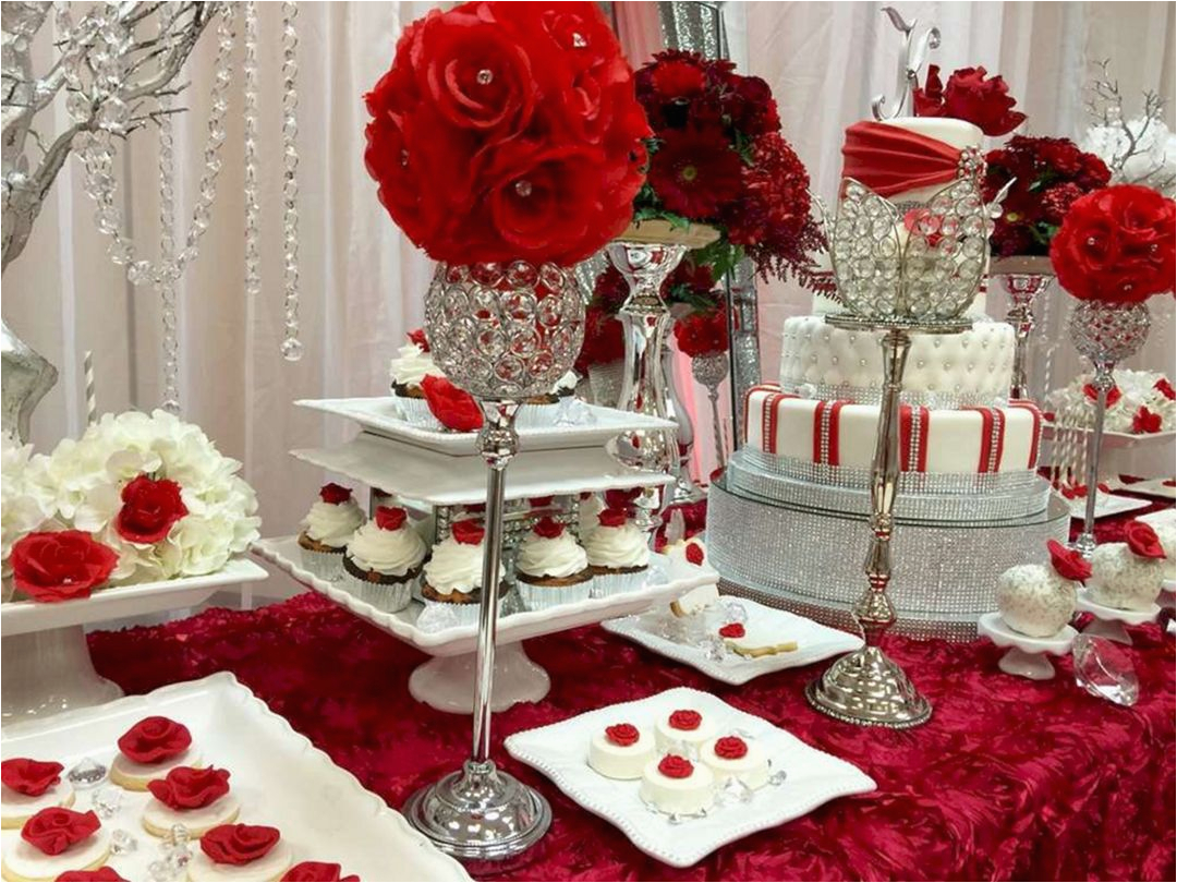 Red and Silver Birthday Decorations Red and Silver Quinceanera Decorations Ideas Oosile