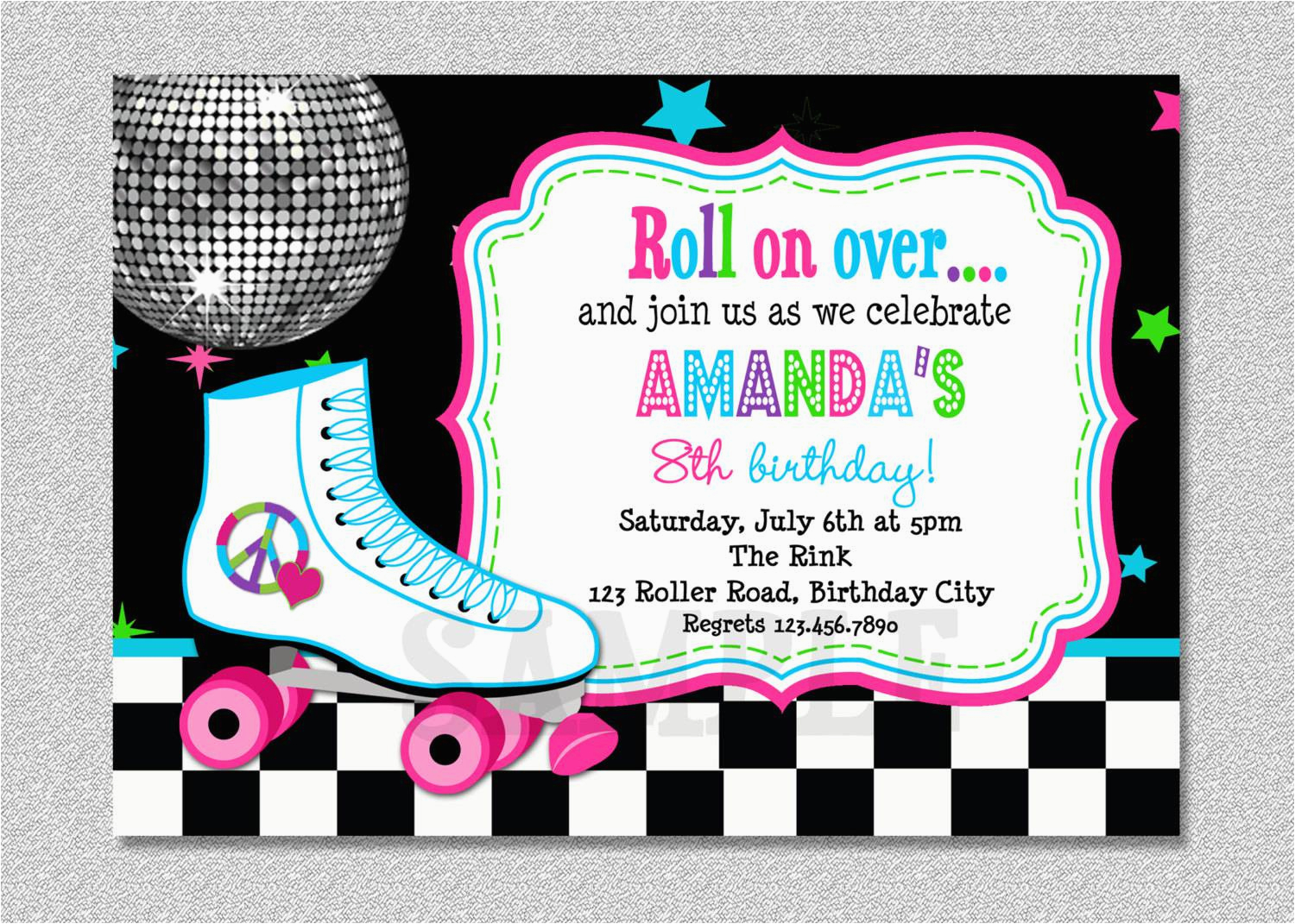 Roller Skating Birthday Party Invitations Template Free Skating Party Invitations Party Invitations Templates