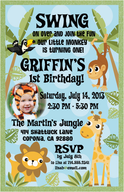 Safari First Birthday Invitations Jungle Safari Party Birthday Invitation Jungle themed