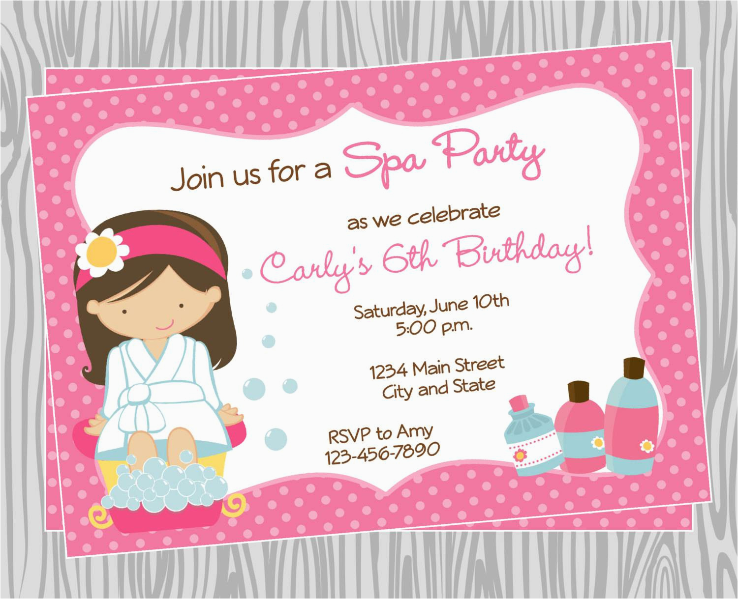 Salon Birthday Party Invitations Spa Birthday Party Invitations Party Invitations Templates