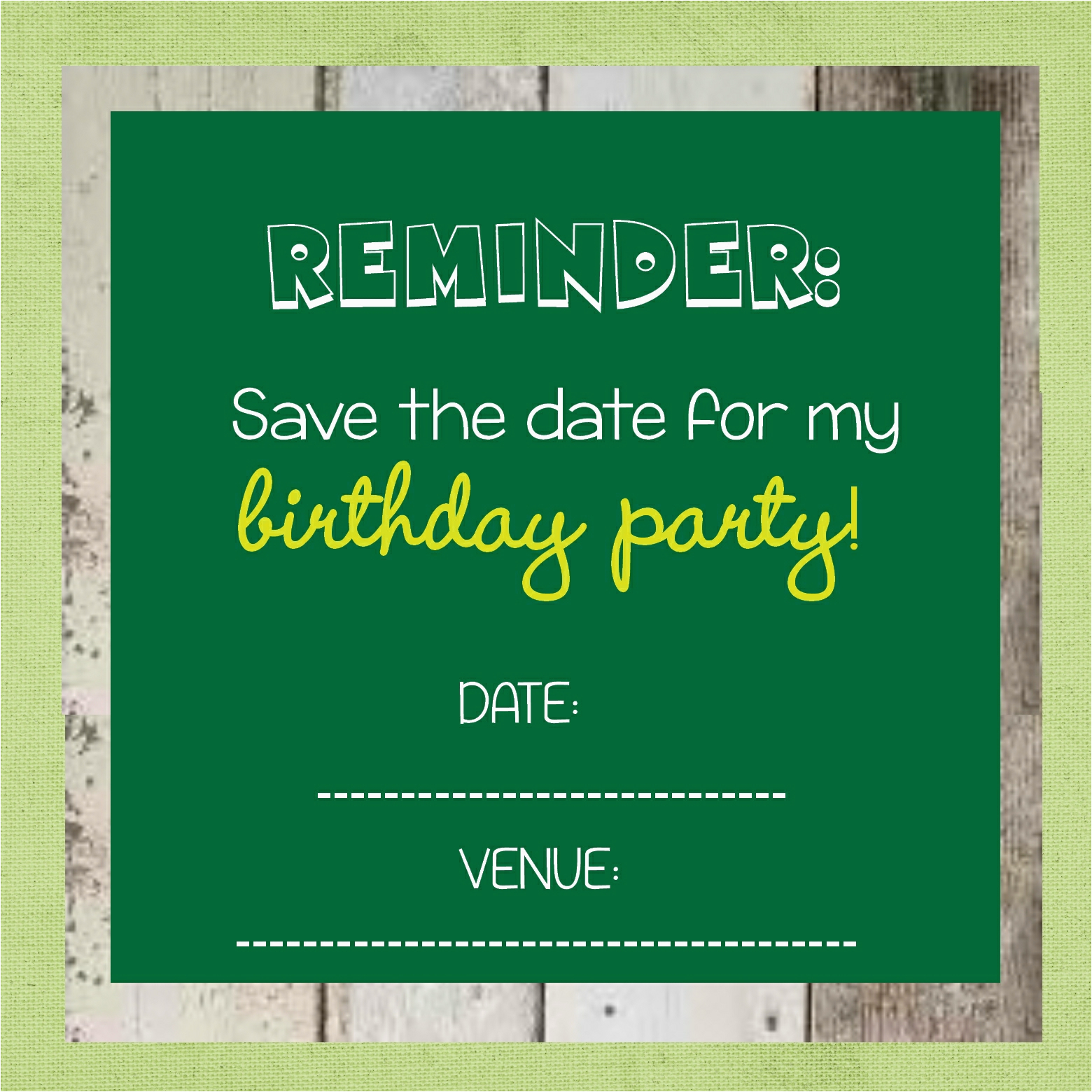 Free Printable Save The Date For Birthday Party