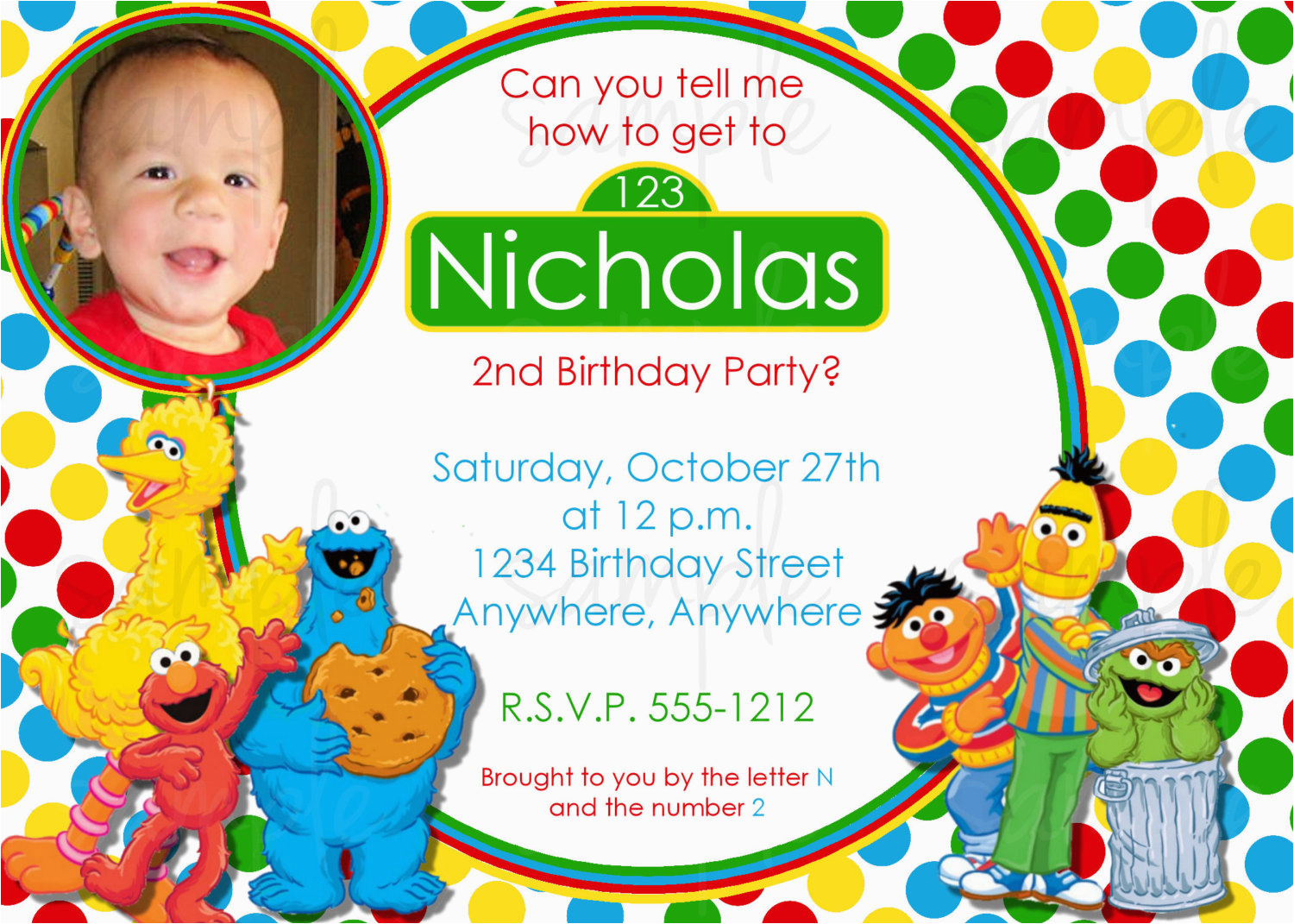 Sesame Street Birthday Invitation Wording Sesame Street Birthday Invitation