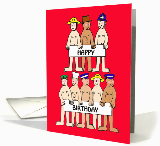 Sexy Birthday Cards for Men Naked Uniformed Men Birthday Card Card 1004889