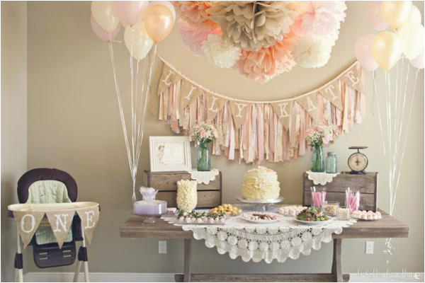 Shabby Chic Birthday Party Decorations Kara 39 S Party Ideas Shabby Chic Girl Vintage 1st Birthday