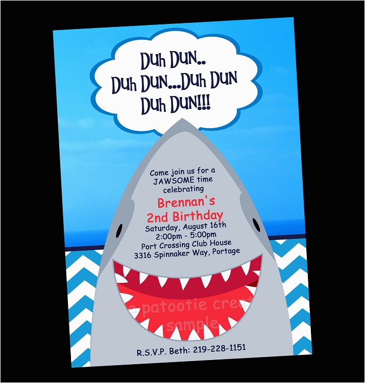 Shark Invites Birthday Party Shark Birthday Party Invitations