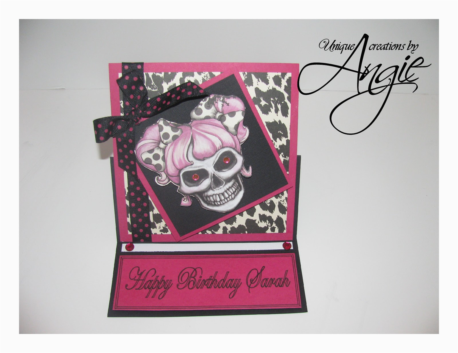 Skull Birthday Cards Scrappin Memories Skull Girl Birthday Card