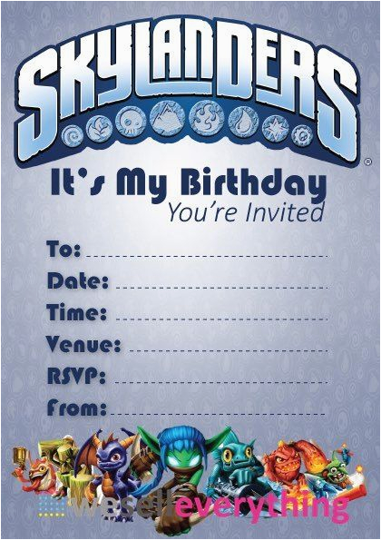 Free Printable Skylanders Birthday Invitations