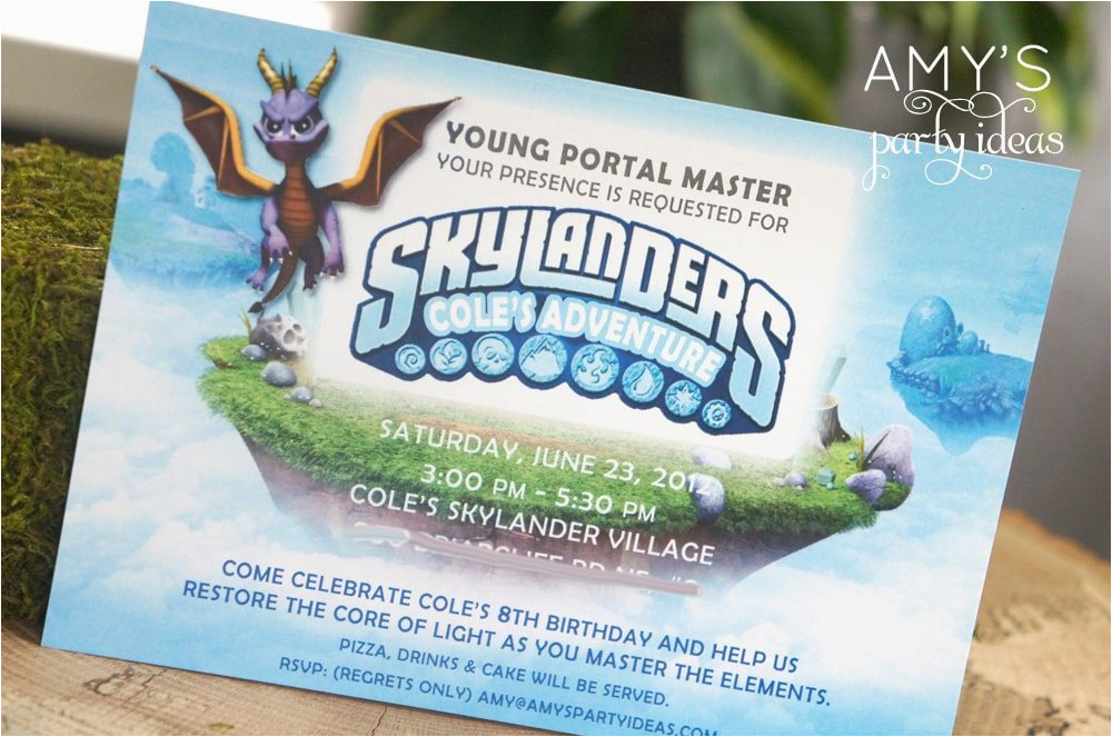 Skylander Birthday Party Invitations Skylanders Party Ideas Amy S Party Ideas