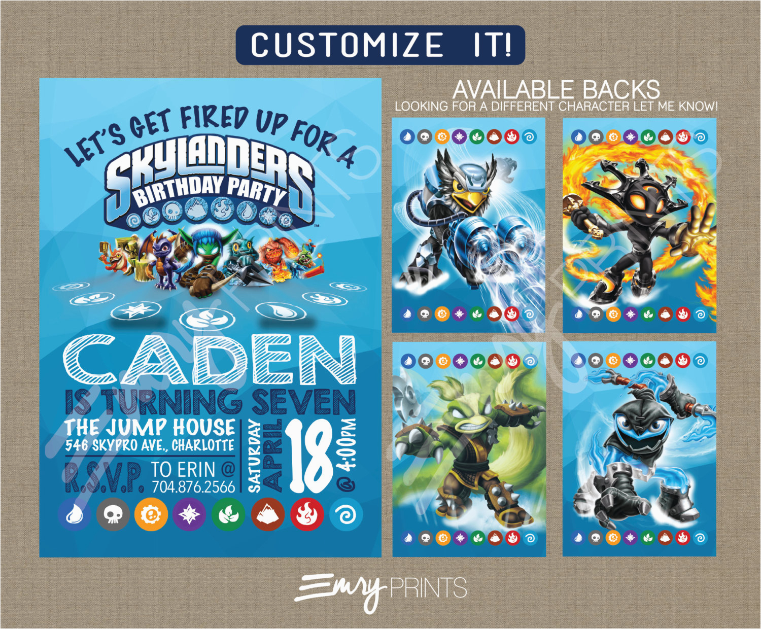 Skylanders Birthday Party Invitations Skylanders Birthday Invitation Skylanders by Emryprints