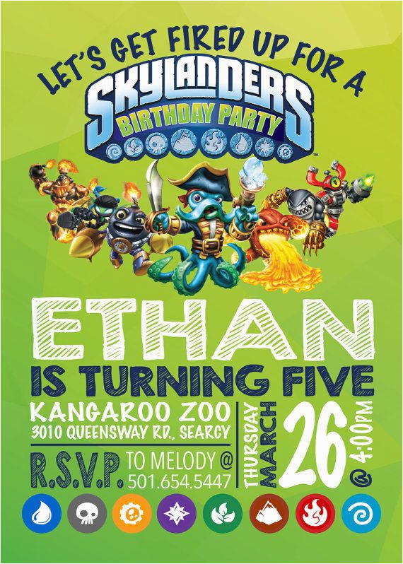 Skylanders Birthday Party Invitations Skylanders Birthday Invitation Skylanders by Emryprints
