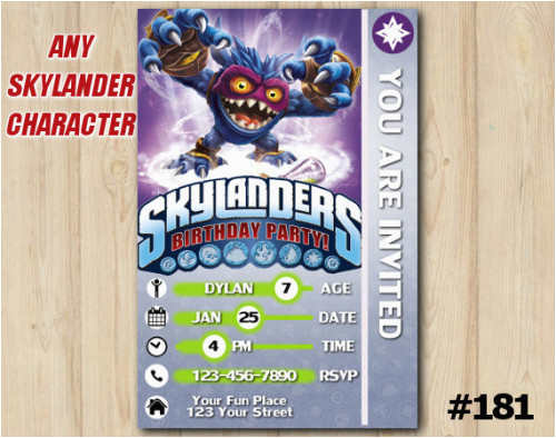 Skylanders Birthday Party Invitations Skylanders Card Invitation Skylanders Birthday Popfizz