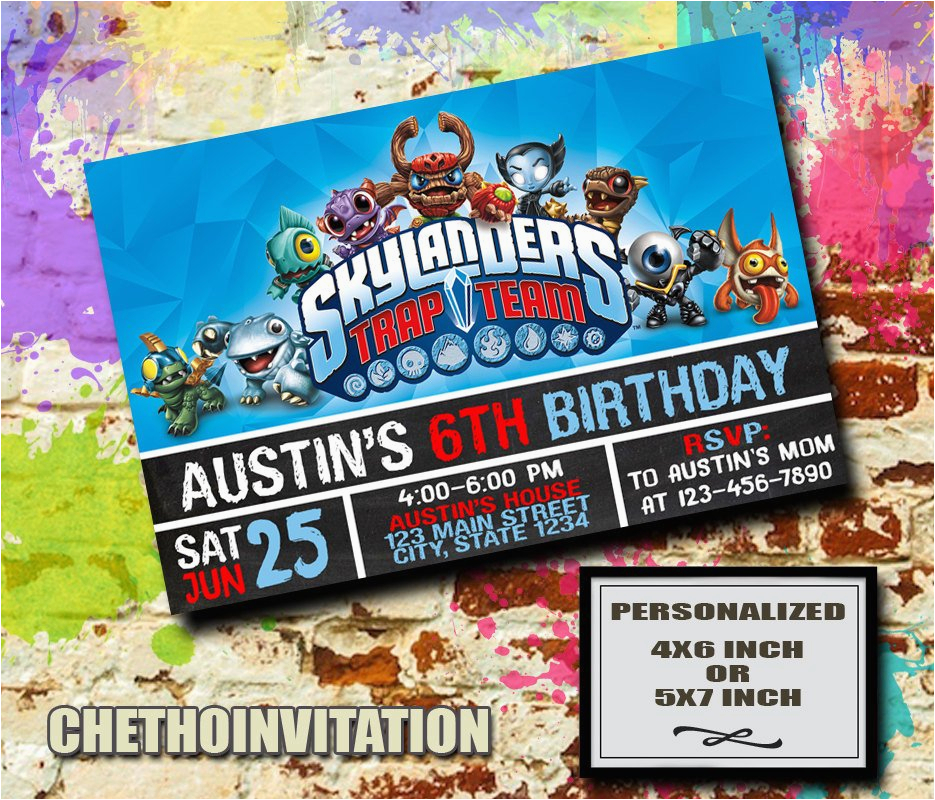 Skylanders Birthday Party Invitations Skylanders Invitation Skylanders Birthday Skylanders Party