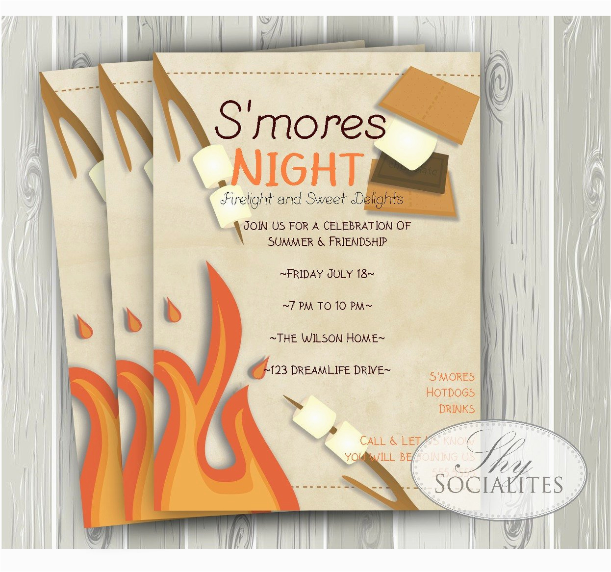 Smores Birthday Party Invitations S 39 Mores Invitation Smores Camping Invitation Campfire