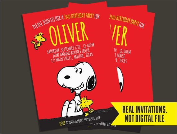 Snoopy Birthday Invitations Snoopy Invitation Snoopy Birthday