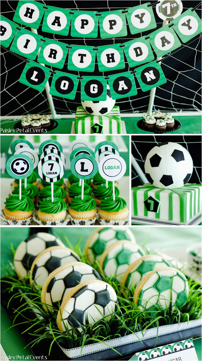 Soccer themed Birthday Party Decorations Super soccer Birthday Party Pizzazzerie