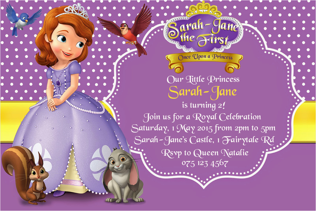 Sofia the First Custom Birthday Invitations How to Create sofia the First Birthday Invitations Designs